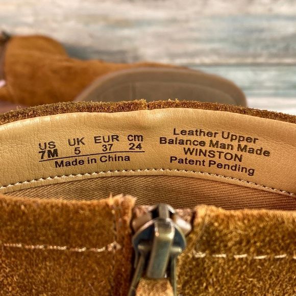 Franco Sarto Winston Brown Suede Wedge Heel Ankle Boot. - Picture 12 of 12